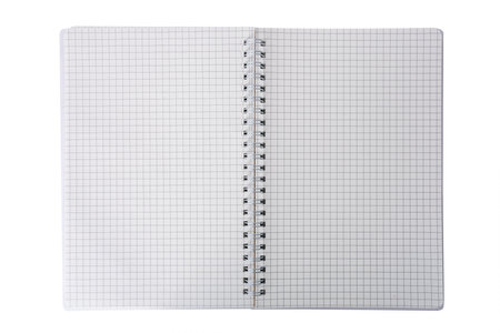 Photo of a notebook on a white background, taken with a 45Mp high resolution camera.