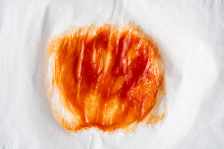 photo of Sauce stains on tissue paper, high resolution image take photo from 45MP camera.の写真素材