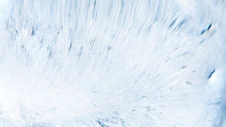 Abtract background of Close up of bubble and air inside cube iceの写真素材