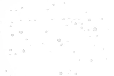 The photo of water droplet splash on white background, high resolution imageの写真素材