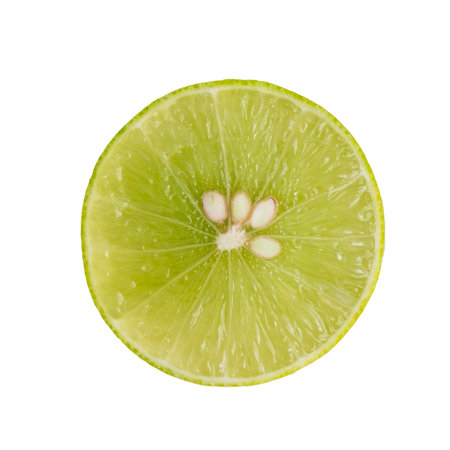 Photo of a vegetable, lime, on a white background, taken with a 45Mp high resolution camera.