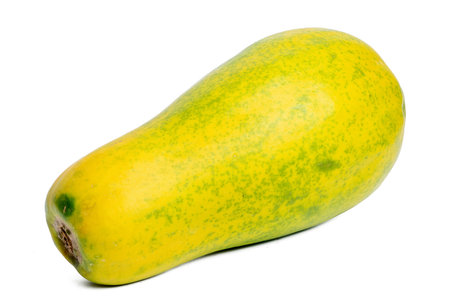 The Photo of papaya taken with a high-resolution camera stacking focus technic using on a white background.の写真素材