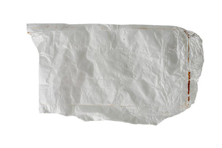 The Photo of scrap silver foil paper taken with a high-resolution camera using the focus-stacking...