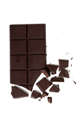 The Photo of chocolate bar taken with a high-resolution camera using the focus-stacking technique on...