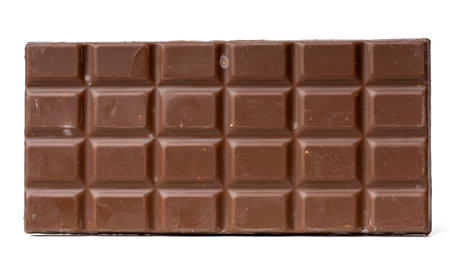 The Photo of chocolate bar taken with a high-resolution camera using the focus-stacking technique on a white background.の写真素材