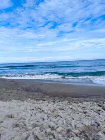 Beautiful beach with wavesの写真素材