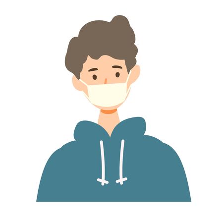 Vector illustration of people combating the coronavirus. New norms for prevent the spread of COVID-19.のイラスト素材