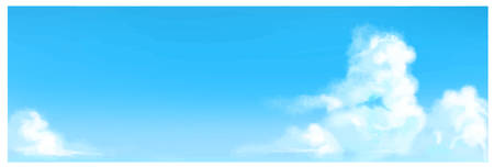 Vector illustration of blue sky in daytime. Hand painted watercolor background.のイラスト素材