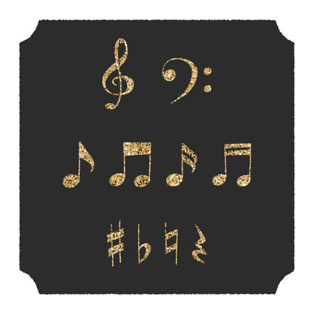 Illustration of isolated musical note and treble clef. Design layout for banners presentations, flyers, posters and invitations. Vector modern flat design musical notes.のイラスト素材
