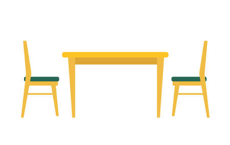 Vector illustration of a dining table. Stay at home concept. Isolated graphic.のイラスト素材