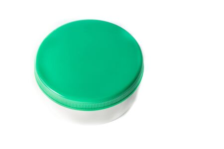 Picture of ointment jar with white background and fill