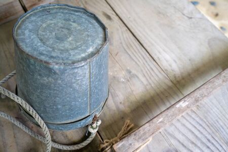 Picture of a bucket outdoorsの写真素材
