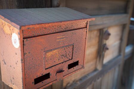 Photo of a rusty post in an old house in Japan