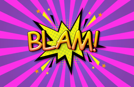 BLAM Comic Speech 3d Text Style Effect high resolution background
