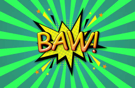 BAW Comic Speech 3d Text Style Effect high resolution backgroundの写真素材