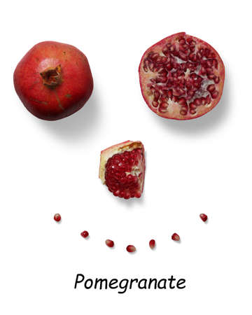 pomegranate kernel piece on white background high resolutionの写真素材