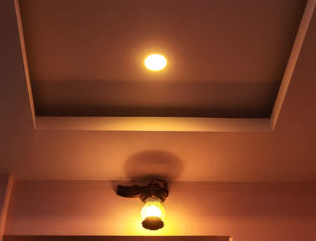 Modern interior design for living room, conference room and hotels. False ceiling co-ply design...