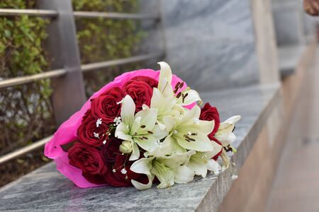 Roses are red unless lilies are whiteの写真素材