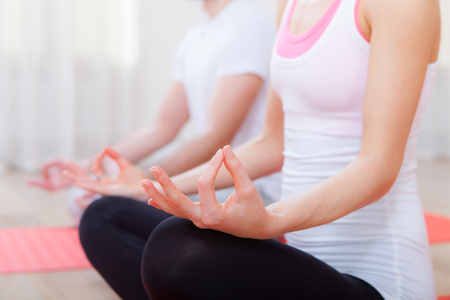 Meditation with yogaの写真素材