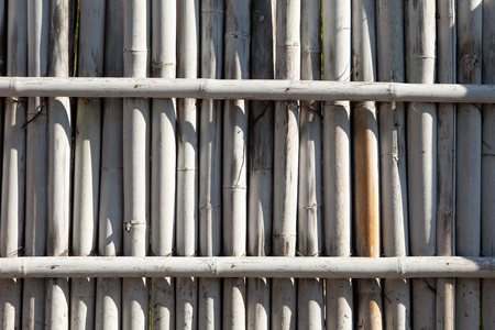 White bamboo fenceの写真素材
