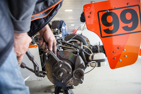 Engine repair close up. In hands tool.の写真素材