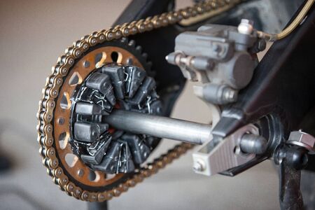 Rear sprocket and chain sports bikeの写真素材