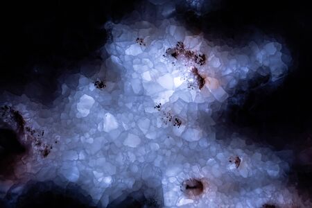 Variety of structure and texture of mineral stone, backlit background close-up