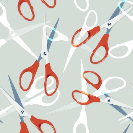 Red Scissors Patternの写真素材