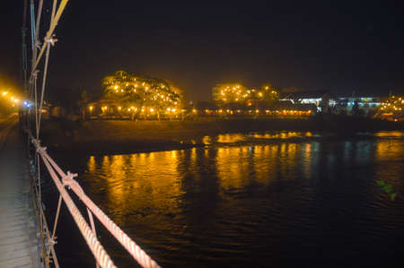 vang vieng bridgeの写真素材