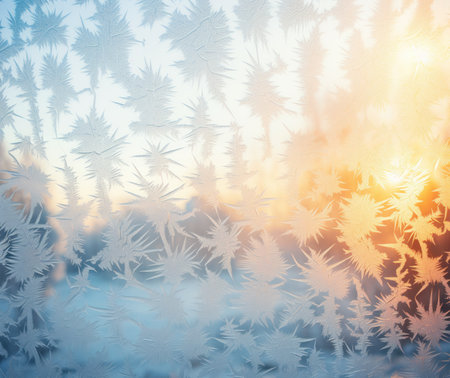 Sunset through a frosty windowの素材