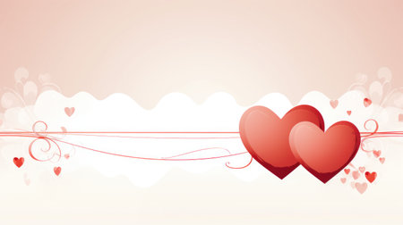 two hearts on a pink background. wedding invitation. Declaration of love for Valentine's Day, Happy Mother's Day. copy spaceの素材