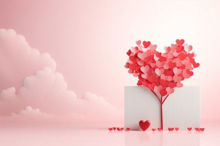 love tree with hearts. copy spaceの素材