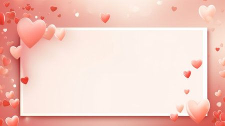 hearts  on  pink background. wedding invitation. Declaration of love for Valentine's Day, Happy Mother's Day.の素材