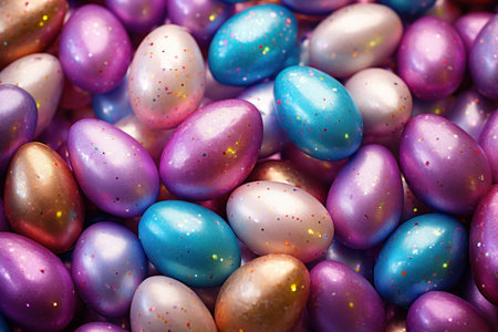 Colorful background of shiny stones or quail eggs. Close-upの素材
