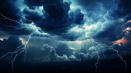 gloomy sky with lightning. backgroundの素材