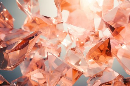 Abstract background of pink crystals. 3d rendering, 3d illustration.の素材