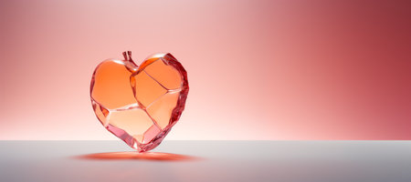 a beautiful red heart with an aorta on a pink background. The concept of Valentine's Day. copy spaceの素材