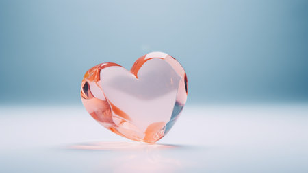 a crystal pink heart. The concept of Valentine's Day. copy spaceの素材