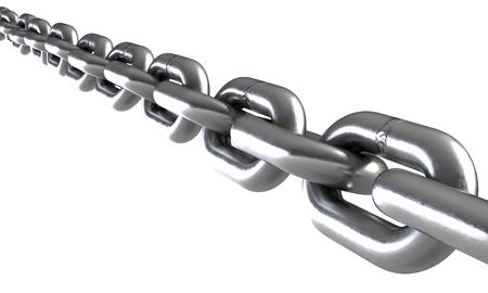 3D illustration of Chain isolated on white backgroundの写真素材