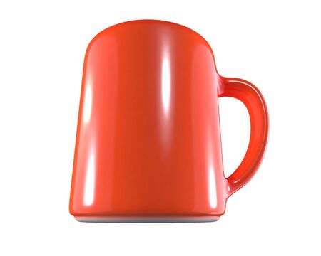 3D Render of Red Cup isolated on whiteの写真素材