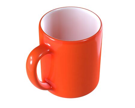3D Render of Red Cup isolated on whiteの写真素材