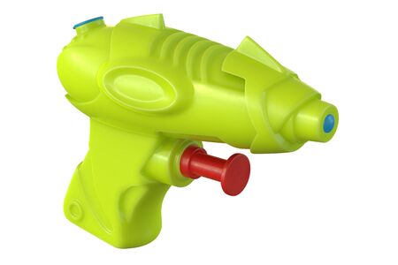 3D render of plastic water pistol isolated on a white backgroundの写真素材