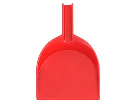 3D render of red Dustpan isolated on white.の写真素材