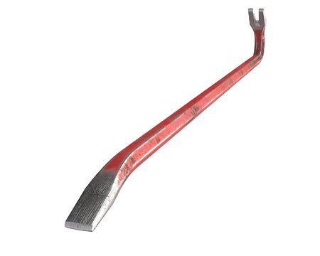 3D render of old red crowbar isolated on whiteの写真素材