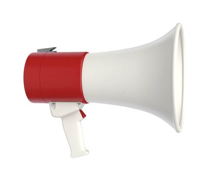 3D render of electric Megaphone isolated on white.の写真素材