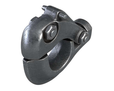 3D render of big and heavy car hook isolated on whiteの写真素材