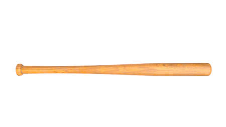 3D render of wooden baseball bat isolated on whiteの写真素材