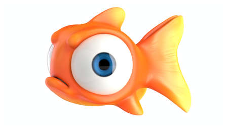 3D render of Cute angry Gold Fishの写真素材