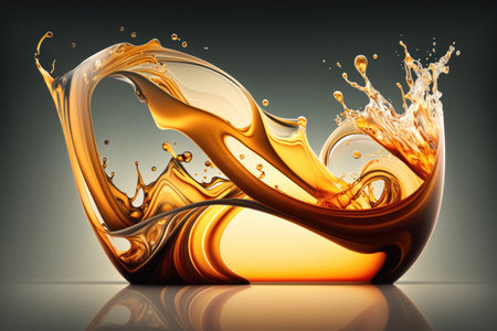 Abstract Orange Shape Liquid Wave Splash Illustrationの素材