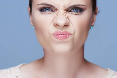 Emotional portrait of a beautiful fashion girl, sweet and sensual.の写真素材